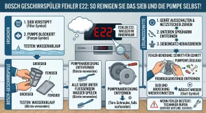 Bosch Geschirrspüler Fehler E22: So reinigen Sie das Sieb und die Pumpe selbst!