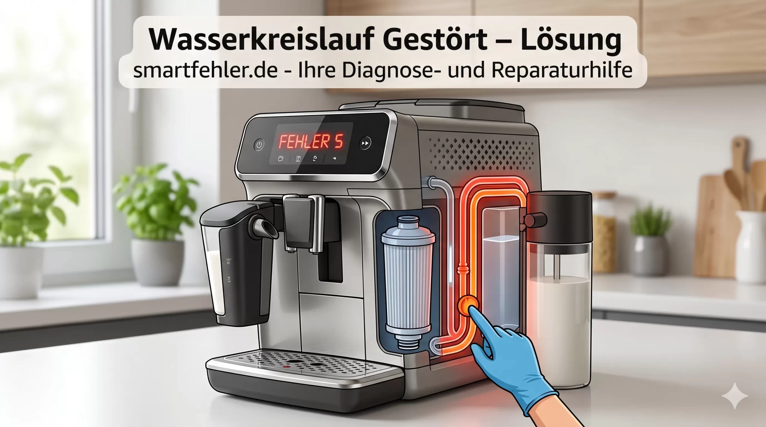 Philips LatteGo Fehler 5 Kaffeevollautomat Wasserkreislauf blockiert rot blinkt