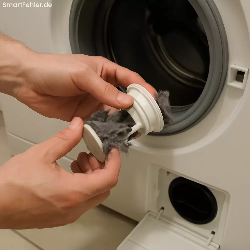 Waschmaschine pumpt nicht ab Ursachen beheben Notentleerung durchführen und Flusensieb reinigen