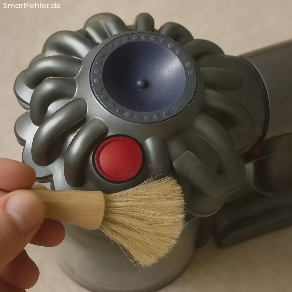 Dyson V8 Zyklon trocken reinigen Dyson V8 Zykloneinheit von Staub befreien