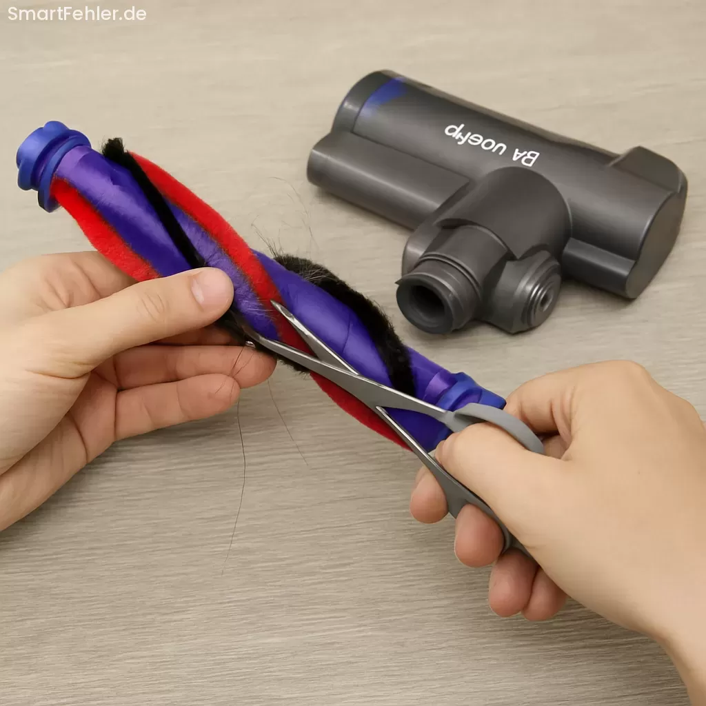 Dyson V8 Elektrobürste zerlegen und reinigen Dyson V8 Bürstenwalze von Haaren befreien