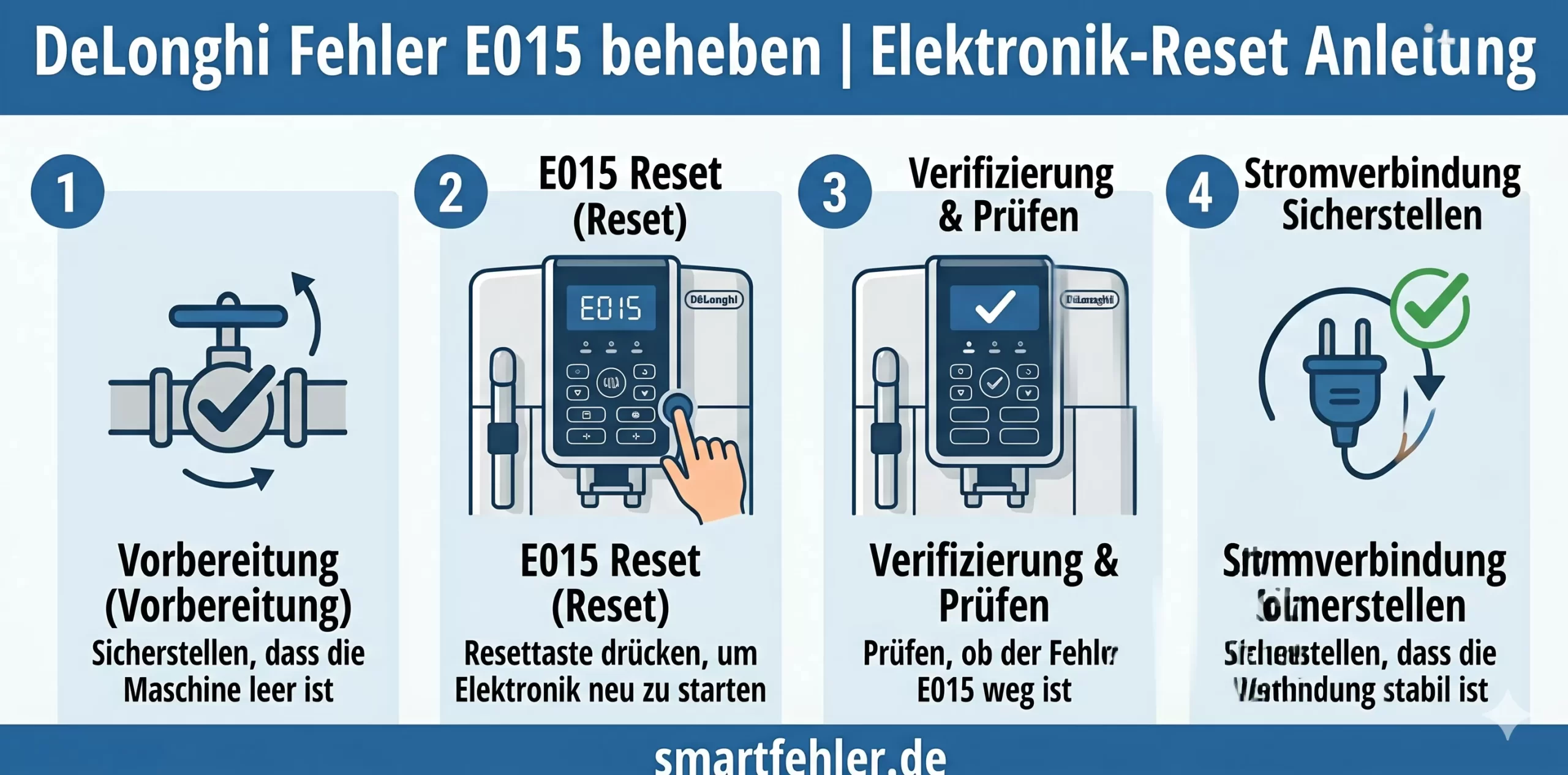 DeLonghi Fehler E015 erfolgreich loeschen und resetten