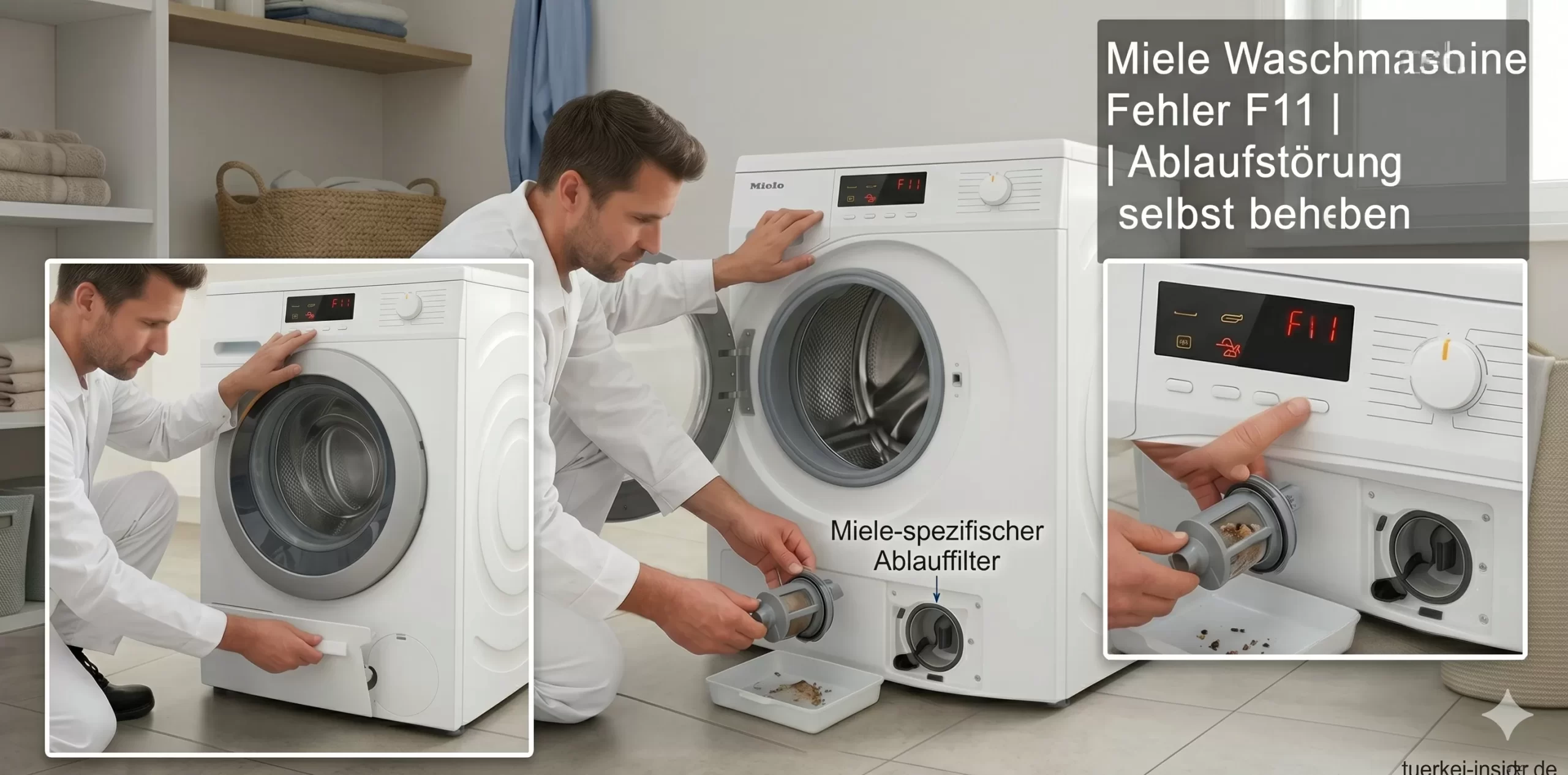Miele Waschmaschine Fehler F11 Ablaufstoerung erfolgreich beheben