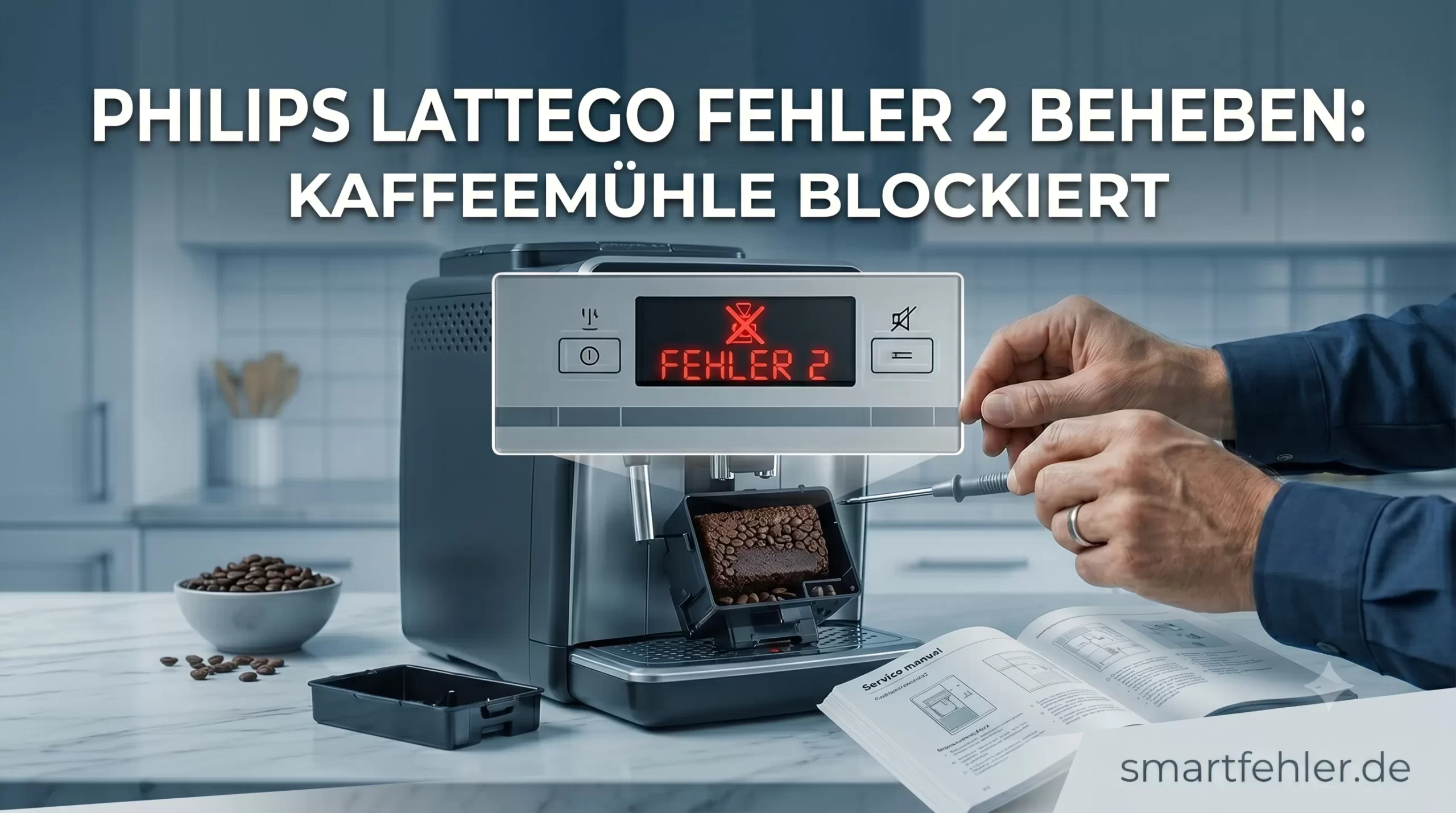 Philips LatteGo Fehler 2 Kaffeemühle blockiert erfolgreich beheben