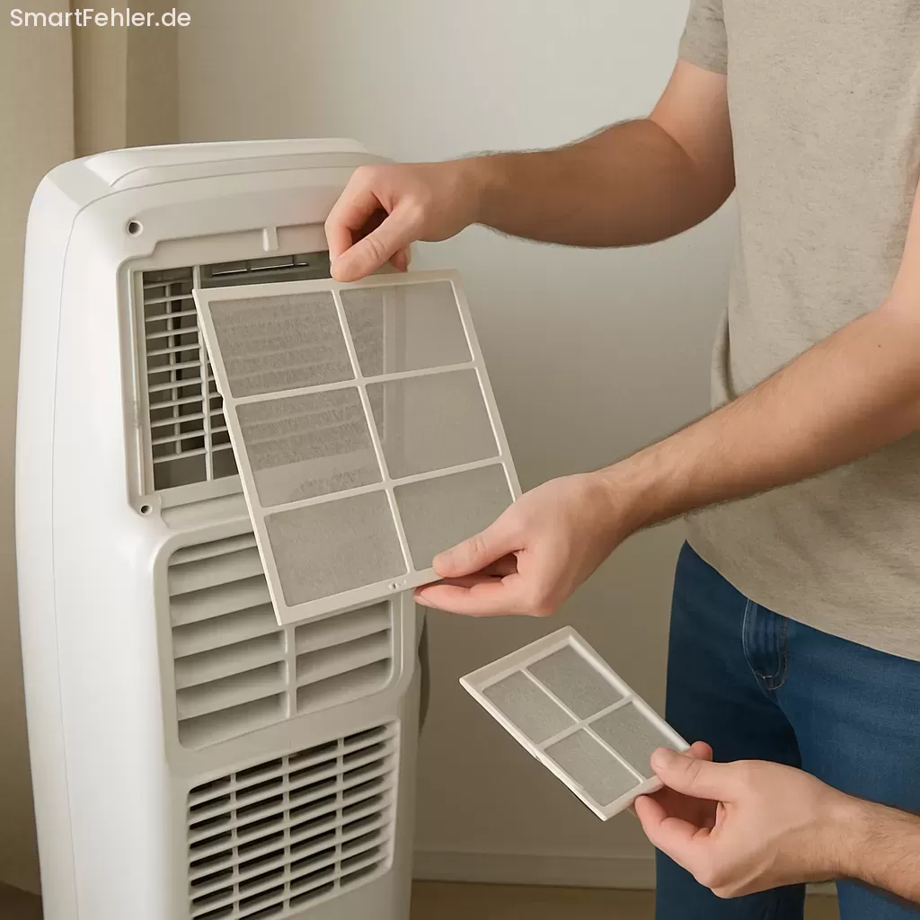 Kondenswasser entleeren tragbare Klimaanlage Mobiles Klimagerät Luftfilter reinigen und pflegen