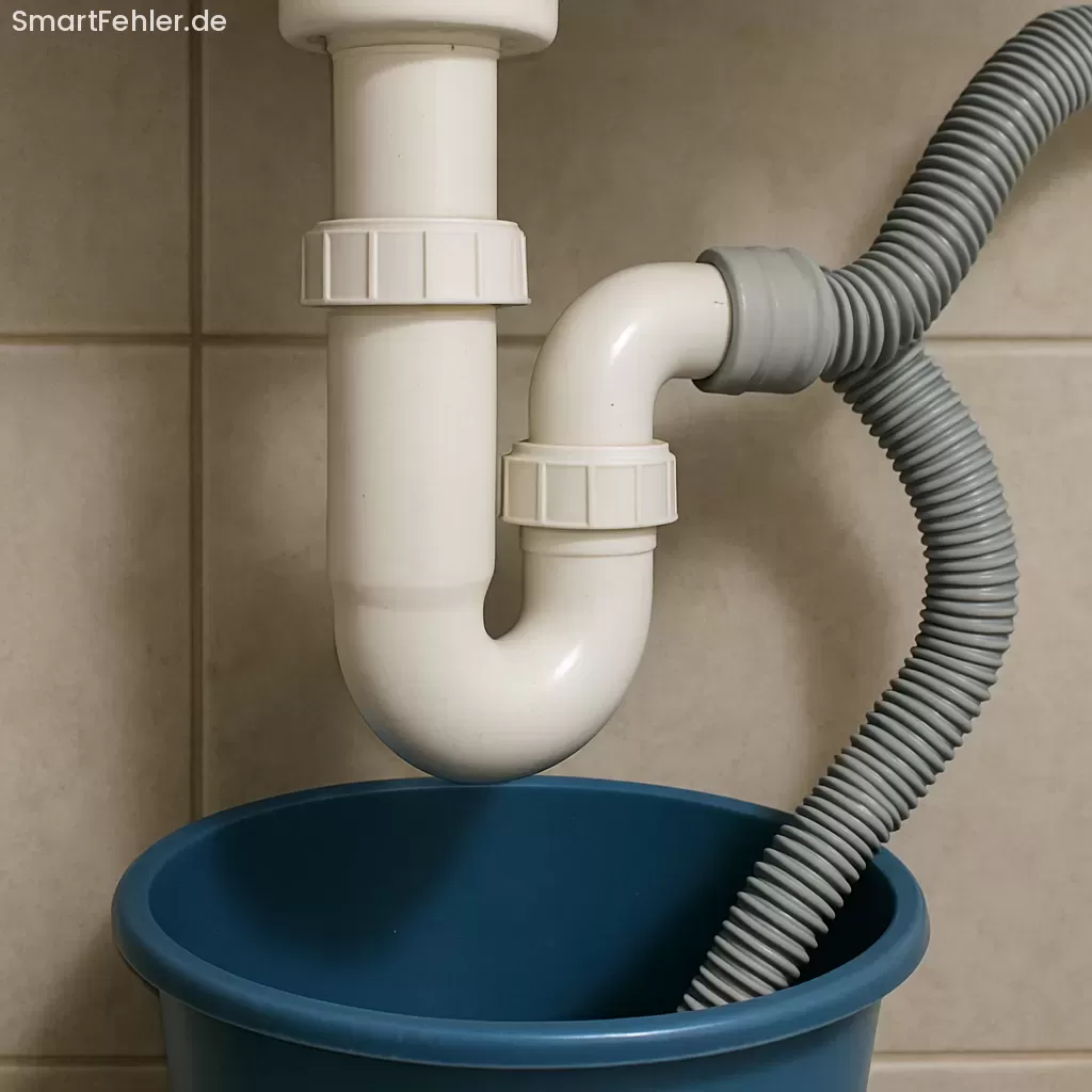 Siphon verstopft Waschmaschine Rückstau loesen